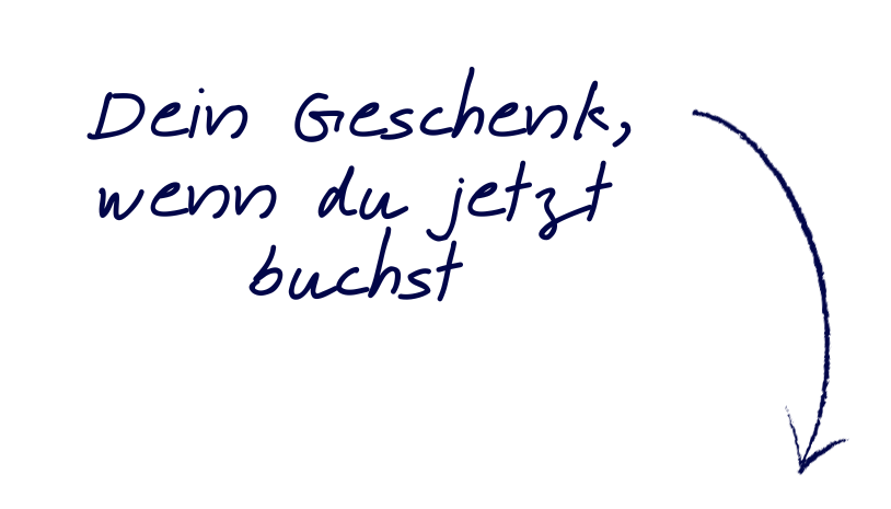 Schriftzug Dein Geschenk, wenn du jetzt buchst