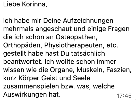 Feedback zum SoulBody Workshop von Korinna Söhnholz